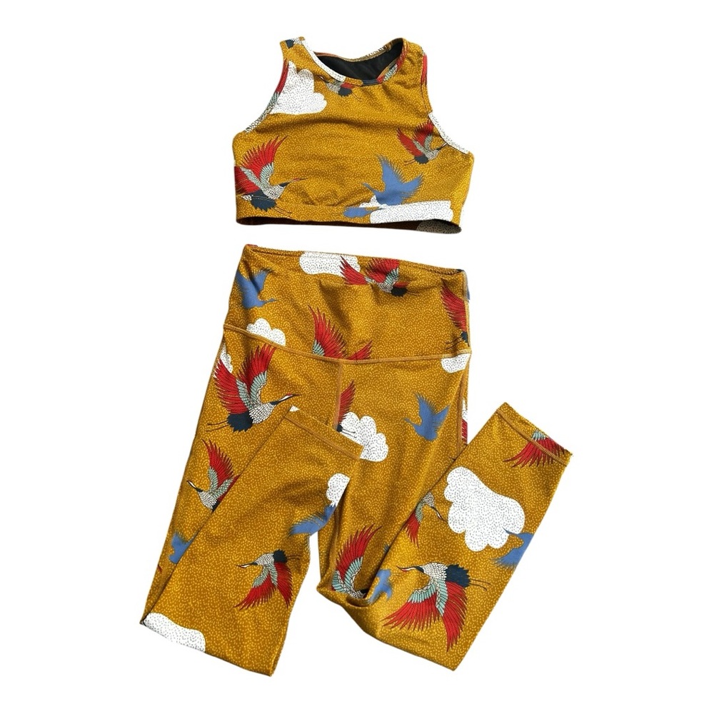 Mono B crane bird clouds 2 piece matching set Small